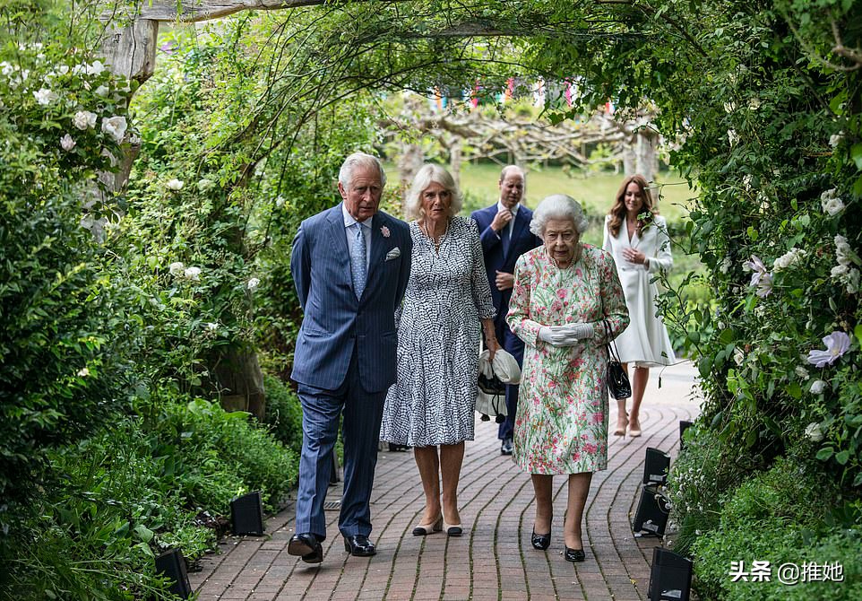 七国峰会女王着装,七国峰会英女王会见各国政要视频