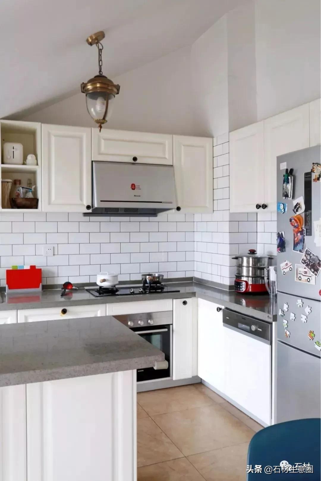 厨房灶台黑色白色柜子效果,黑灰色厨房灶台效果图