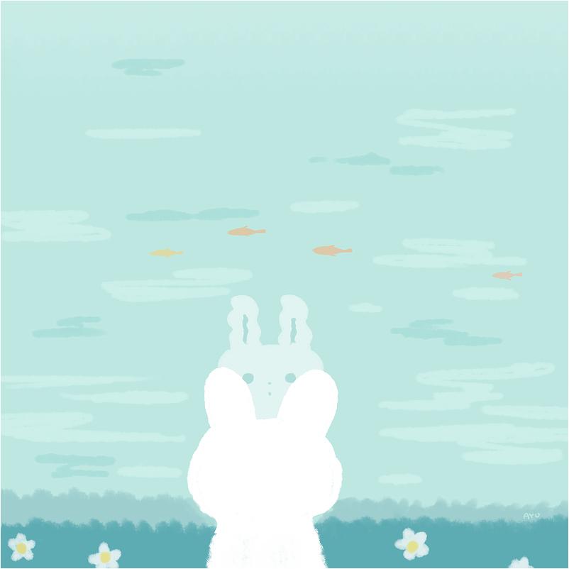 类似于粉兔兔的插画,兔耳少女插画日本