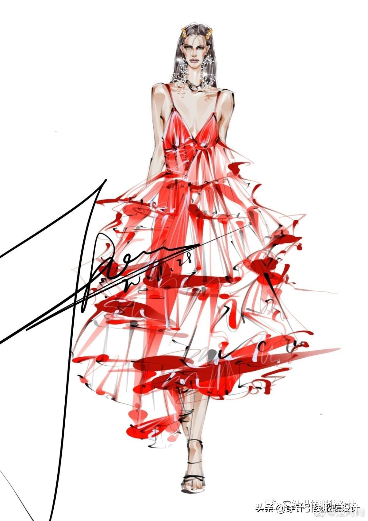 效果图手绘服装,效果图大全70-80平三室