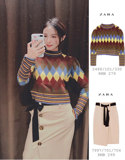 zara穿搭格子半身裙,zara穿搭2019初秋半裙