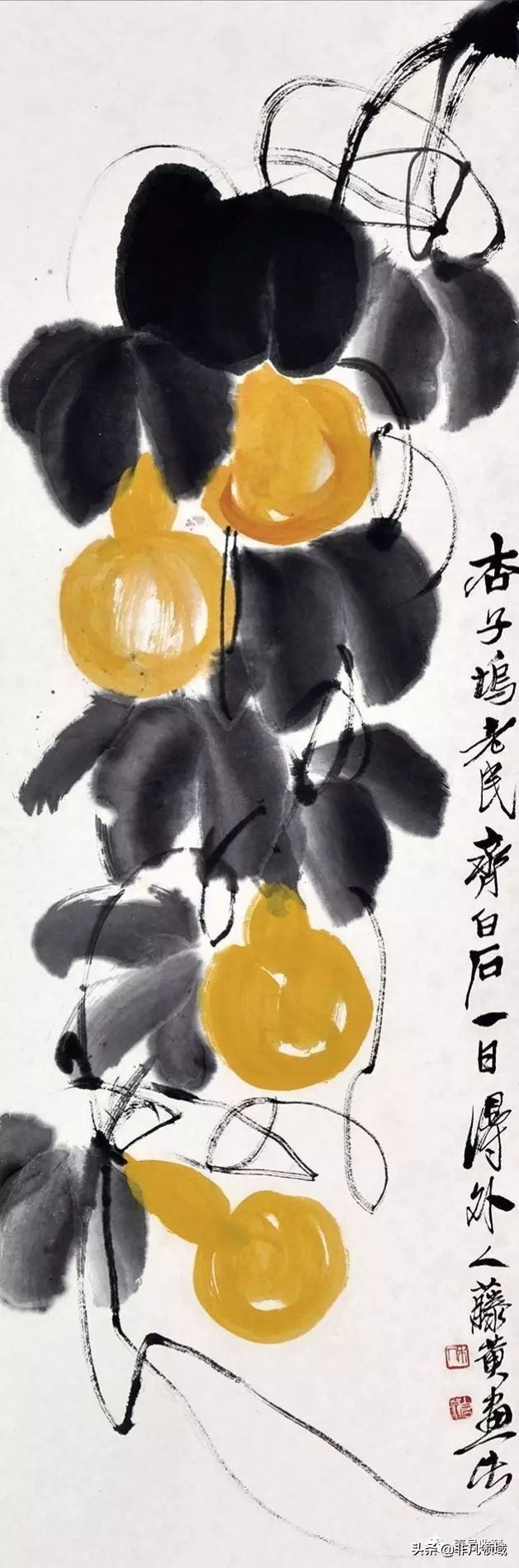 齐白石葫芦作品,齐白石葫芦寓意
