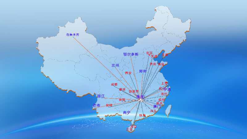 衡阳南岳机场航线,衡阳南岳机场开通多少个城市