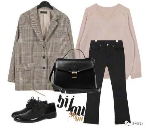 棕色格纹西服搭配裙子,亚麻格纹西服休闲服搭配
