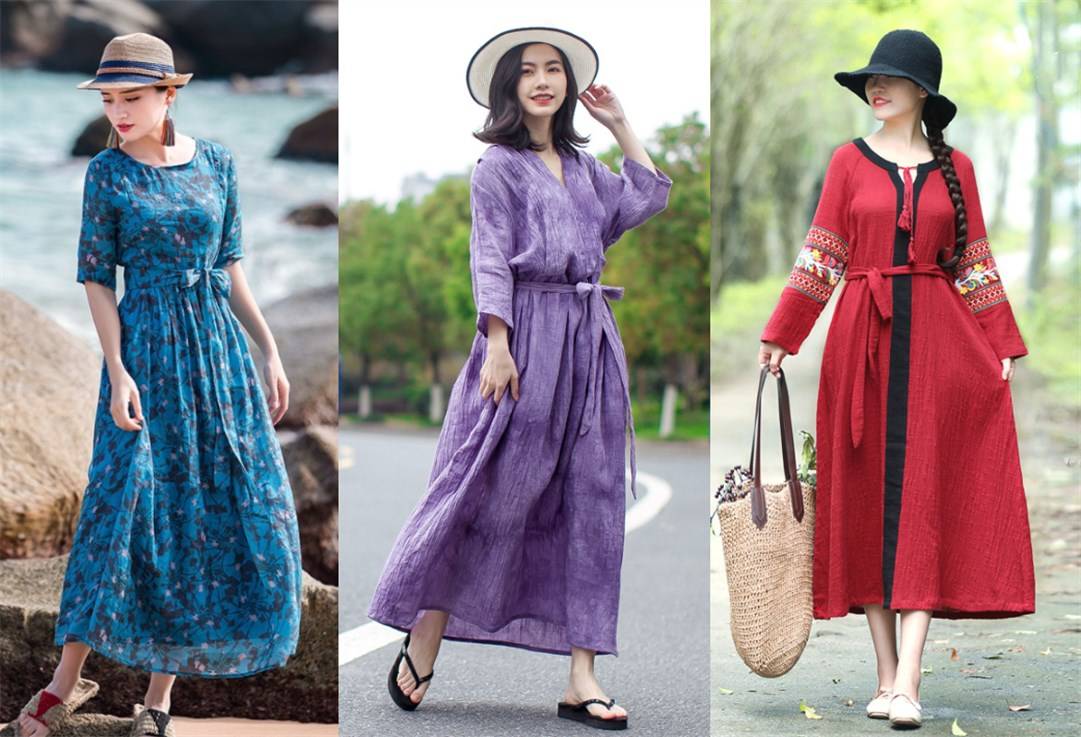 马上就要秋老虎了，不妨试试“棉麻裙”配平底鞋，早秋穿刚刚好