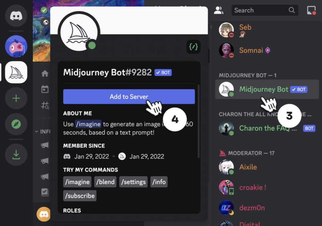 midjourney添加的服务器在哪里,midjourney建服务器教程