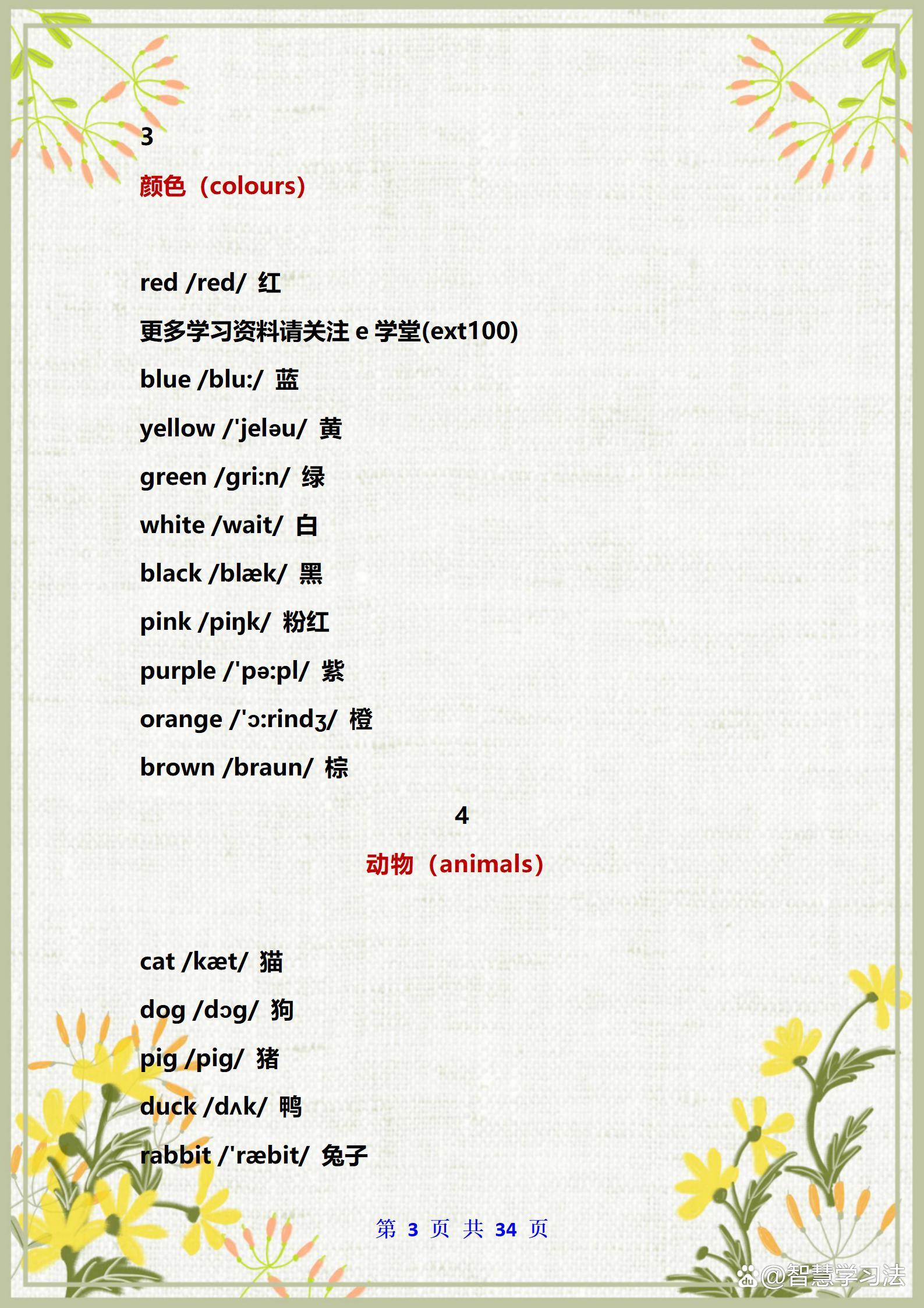 冀教版小学英语单词汇总带音标的,小学英语班主任整理笔记