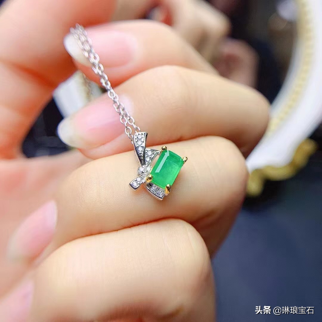 哥伦比亚祖母绿戒指吊坠多用,s925银彩色蓝宝石吊坠