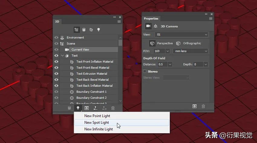 ps怎么做立体空心圆柱效果,ps文字贴合在圆柱上面