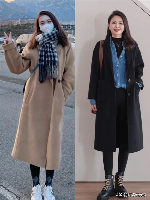 冬季鲨鱼裤配大衣怎么搭配好看,红色大衣和鲨鱼裤的最佳搭配
