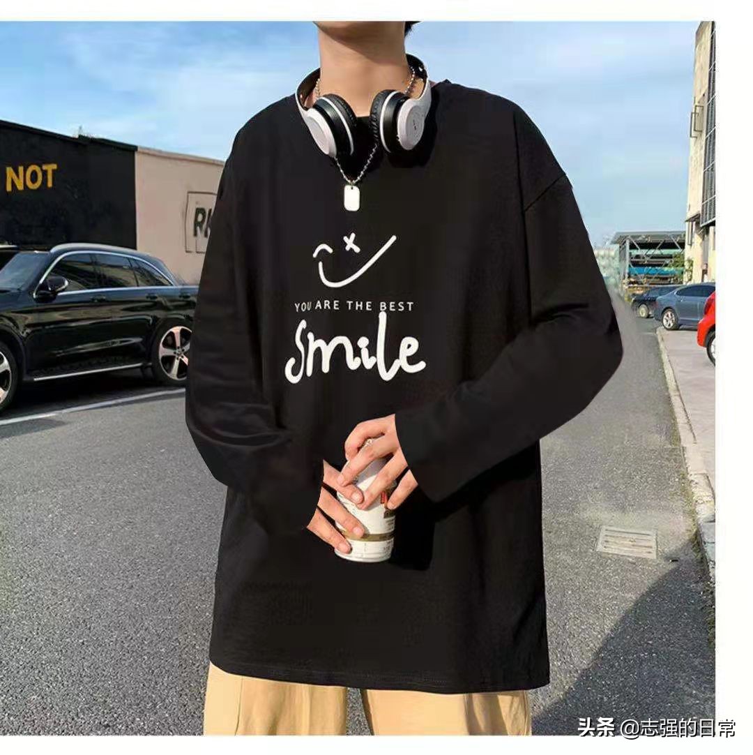 2022春秋长袖t恤时髦打底衫,港风修身内搭长袖打底衫