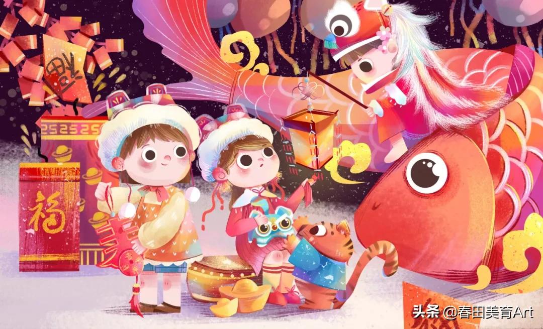少儿美术元旦活动,幼儿美术元旦作品创意画