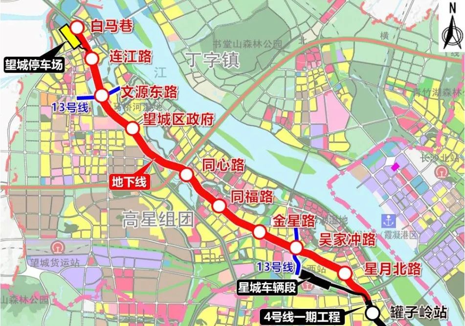 轨道4号线站点北延段最新线路图,4号线将向南延伸有几个站