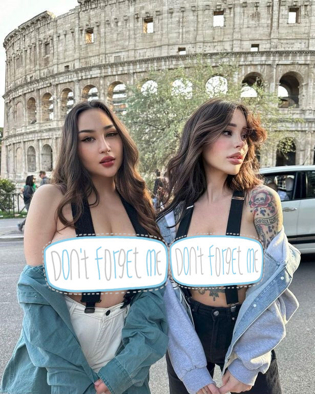 两名意大利模特穿吊带在斗兽场外拍照，被网友怒斥：这是公共场合