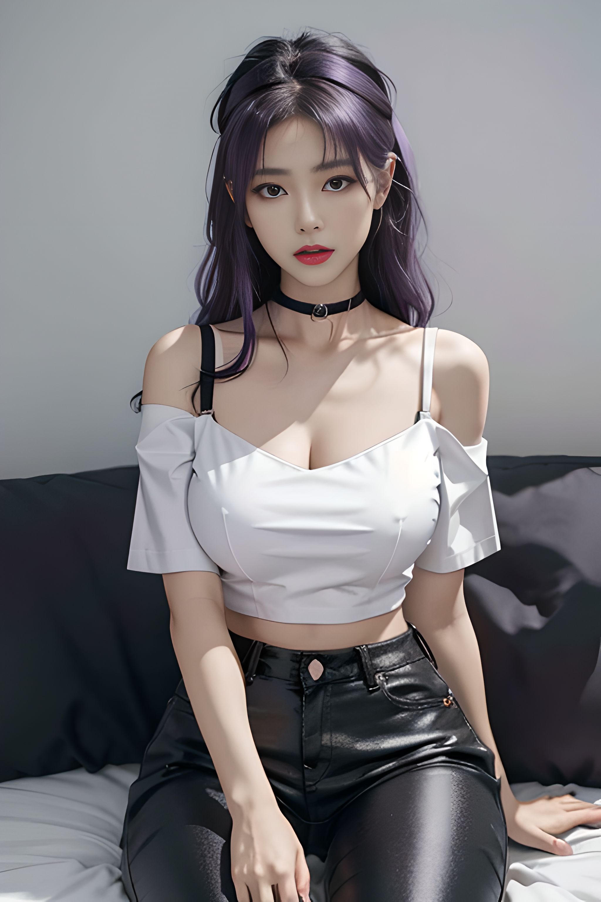 吊带上衣和紧身裤子拉丁舞服,黑色吊带背心蓝色紧身裤