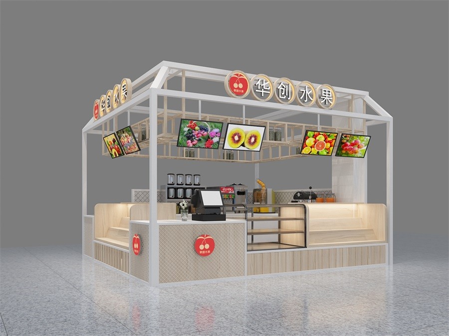 300平方水果店陈列效果图,10平米水果店布局设计效果图