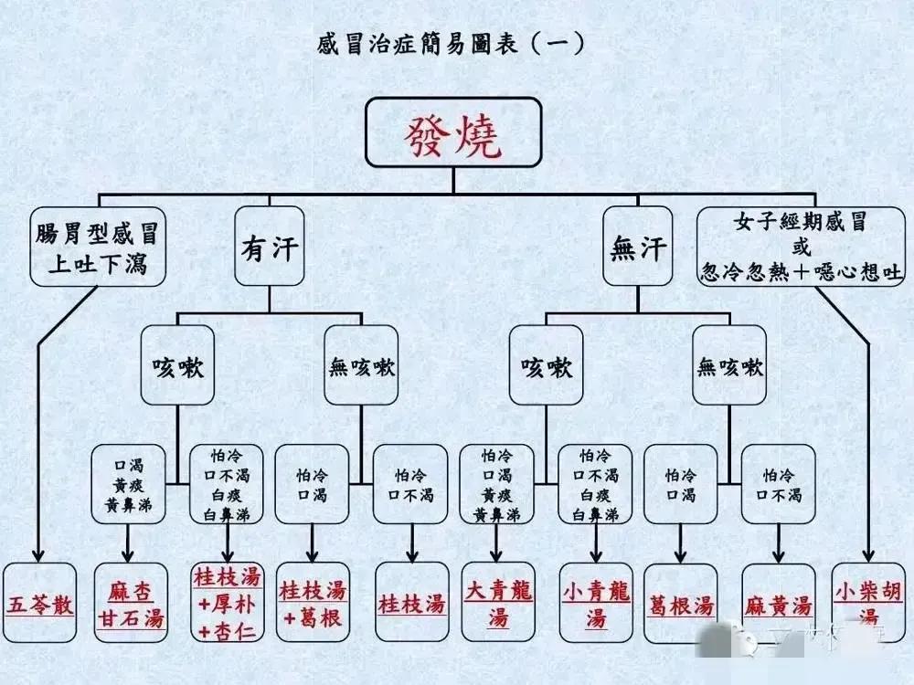 比较全面的中医治感冒图表