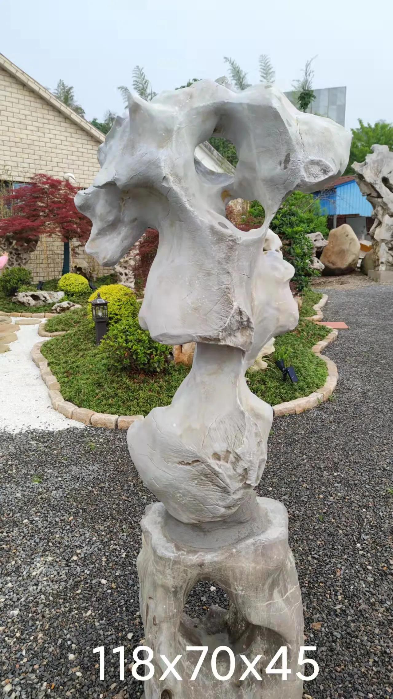 太湖石鱼池造景农村庭院 (太湖石庭院观景石园林造景石)