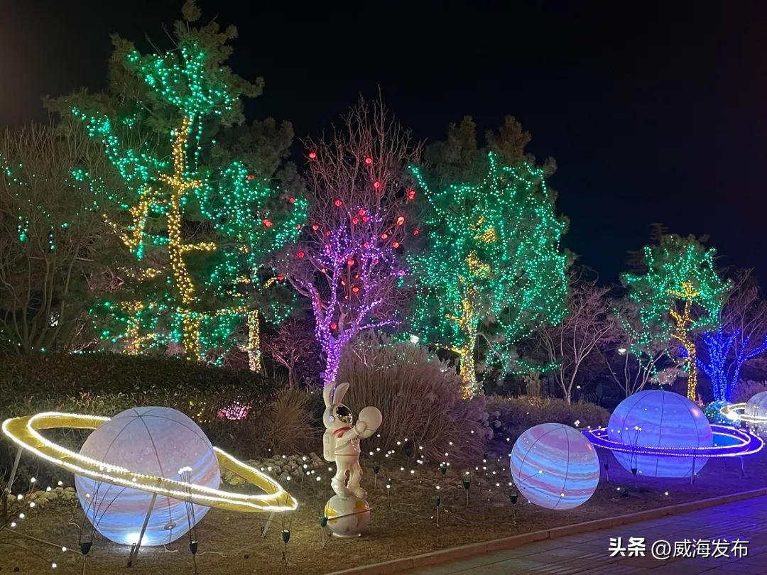 威海夜景灯啥时开,威海大楼亮灯