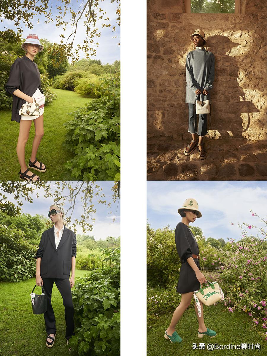 Longchamp2022春夏系列,腰带的收腰亮点,浅色清新图案更添活力