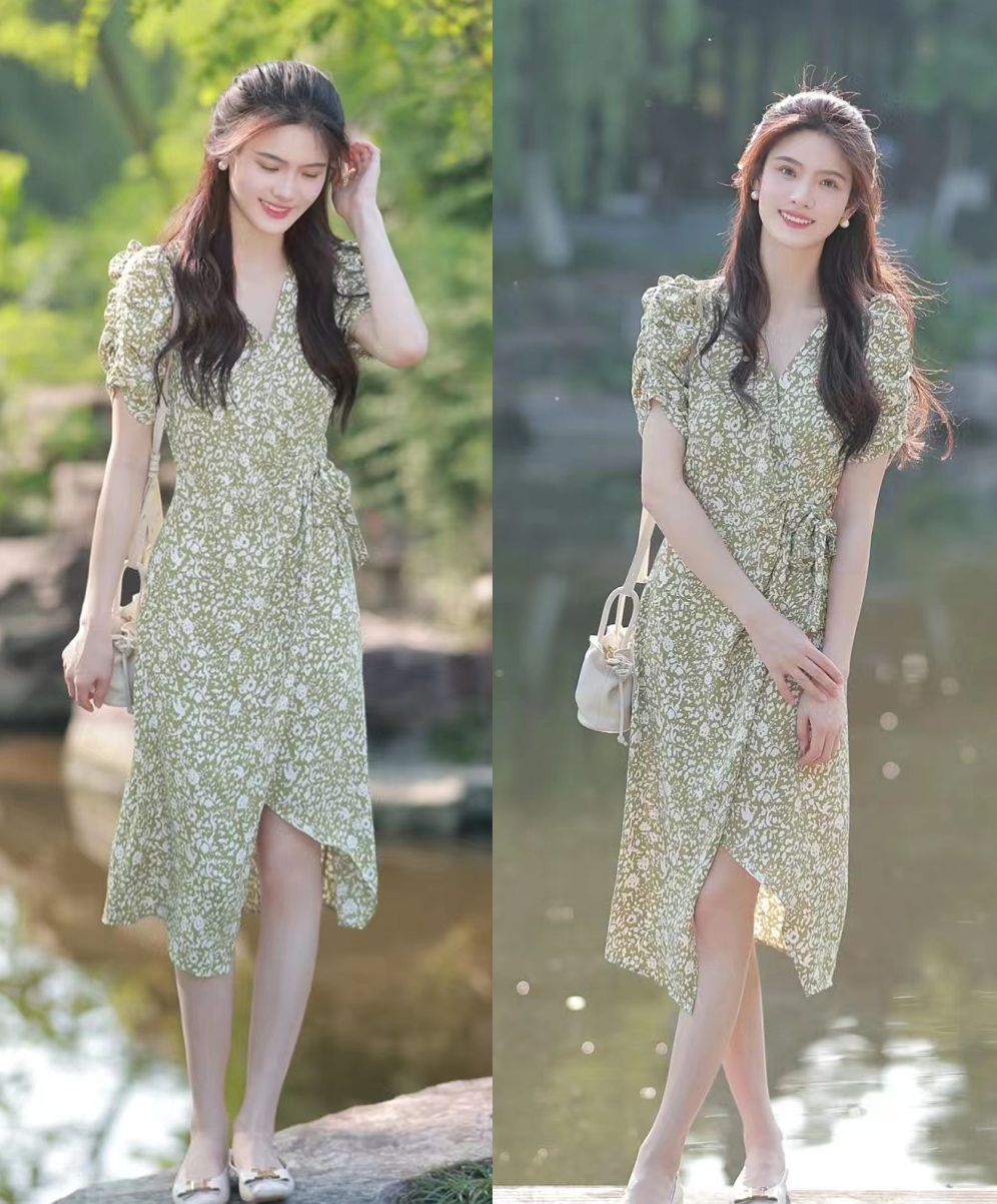 夏季碎花裙怎么穿好看,粉色碎花裙回头率百分百