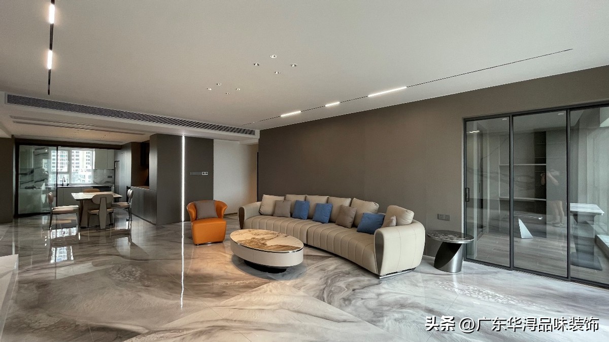 现代轻奢黑白灰风格全屋搭配110平,112平轻奢风灰色简约系