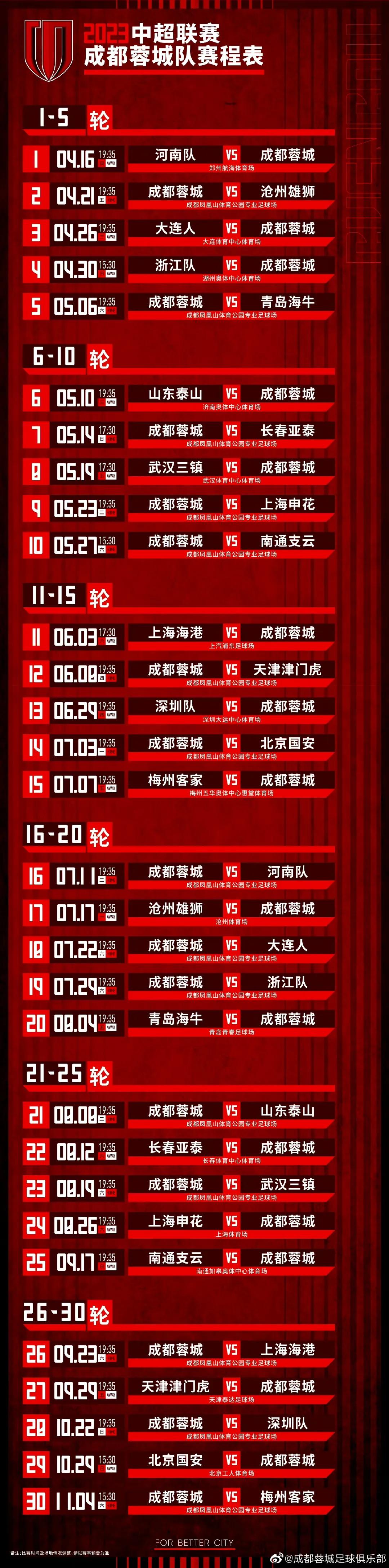 中超联赛16支球队大名单,2023年中超各支球队赛程