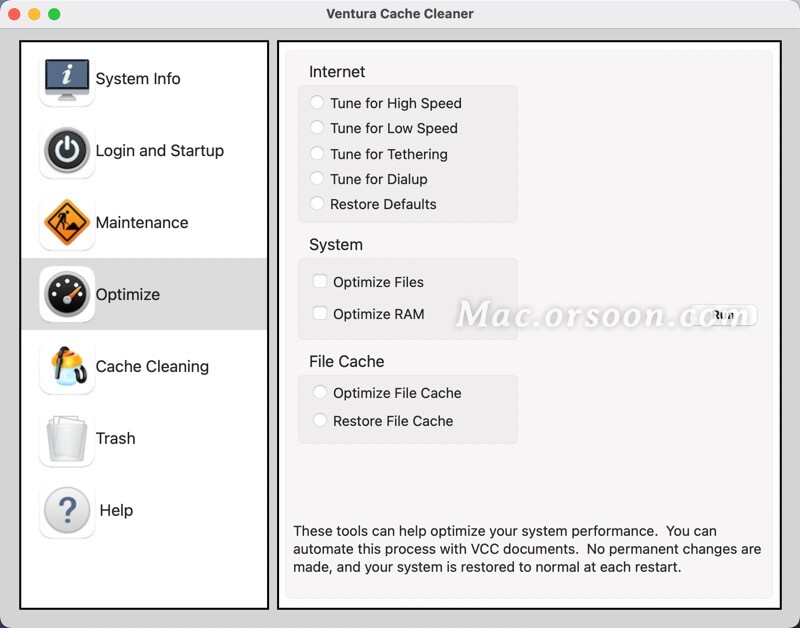 系统优化缓存清理软件：VenturaCacheCleanerforMac