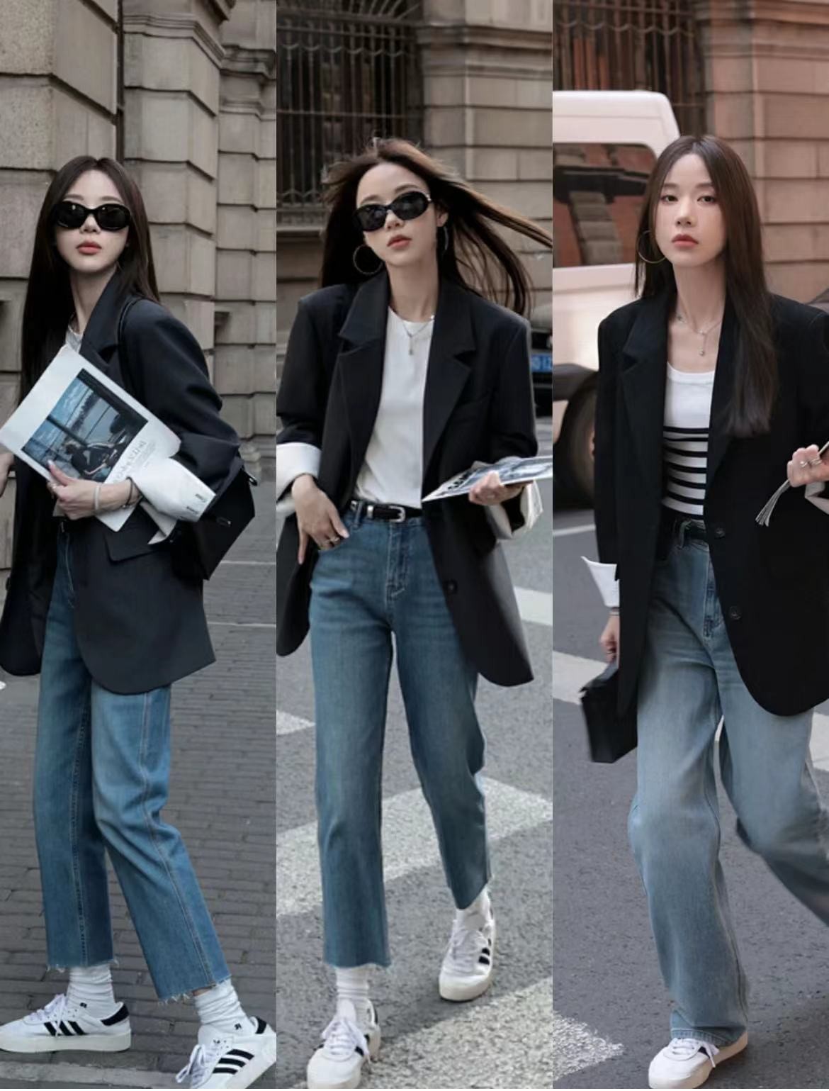 黑色冬天西装外套怎么穿搭才好看,春夏浅色系西装内搭推荐