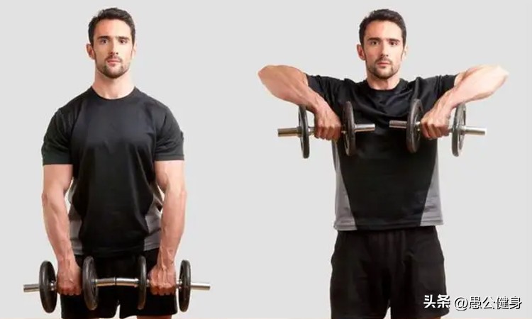 以哑铃动作来练肩部肌肉