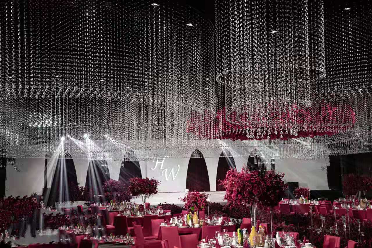 自由的法式蓝清新的主题婚礼设计,全世界独一无二专属高级水晶婚礼