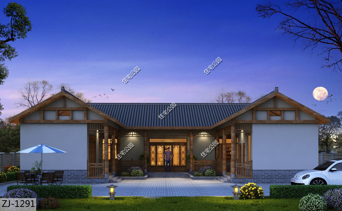 最实用100平农村别墅自建房,当下最流行的农村一层别墅