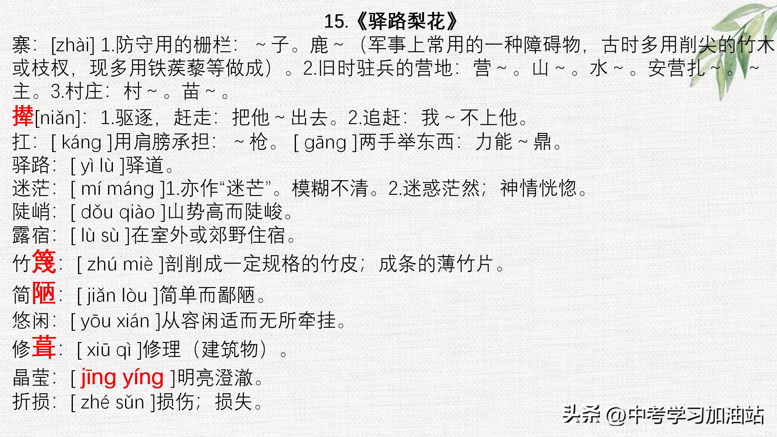 七年级期末语文必考知识点大全,七年级语文上期末考试必考知识点