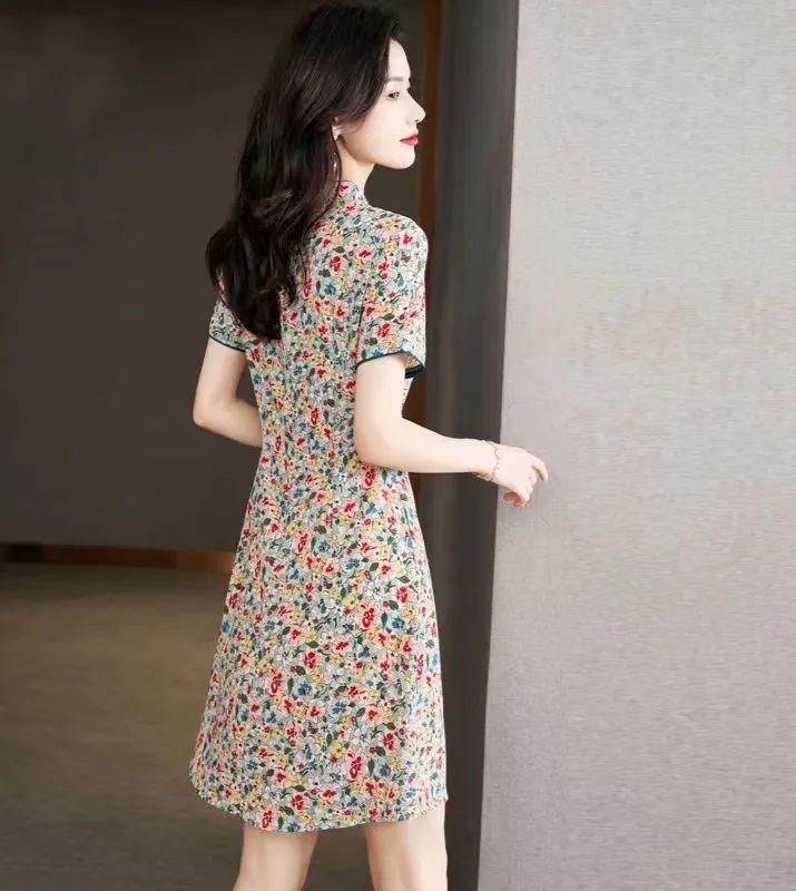 改良中式连衣裙裁剪图,改良中式连袖棉袍裁剪图