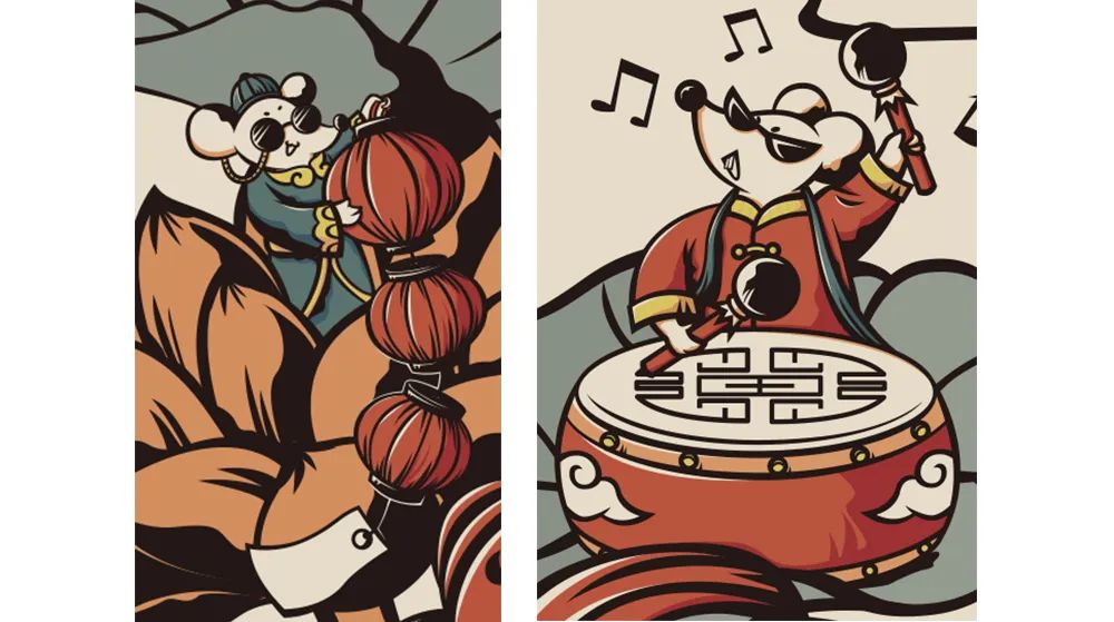 国潮风海报创意设计,国潮插画手绘初学者入门教程