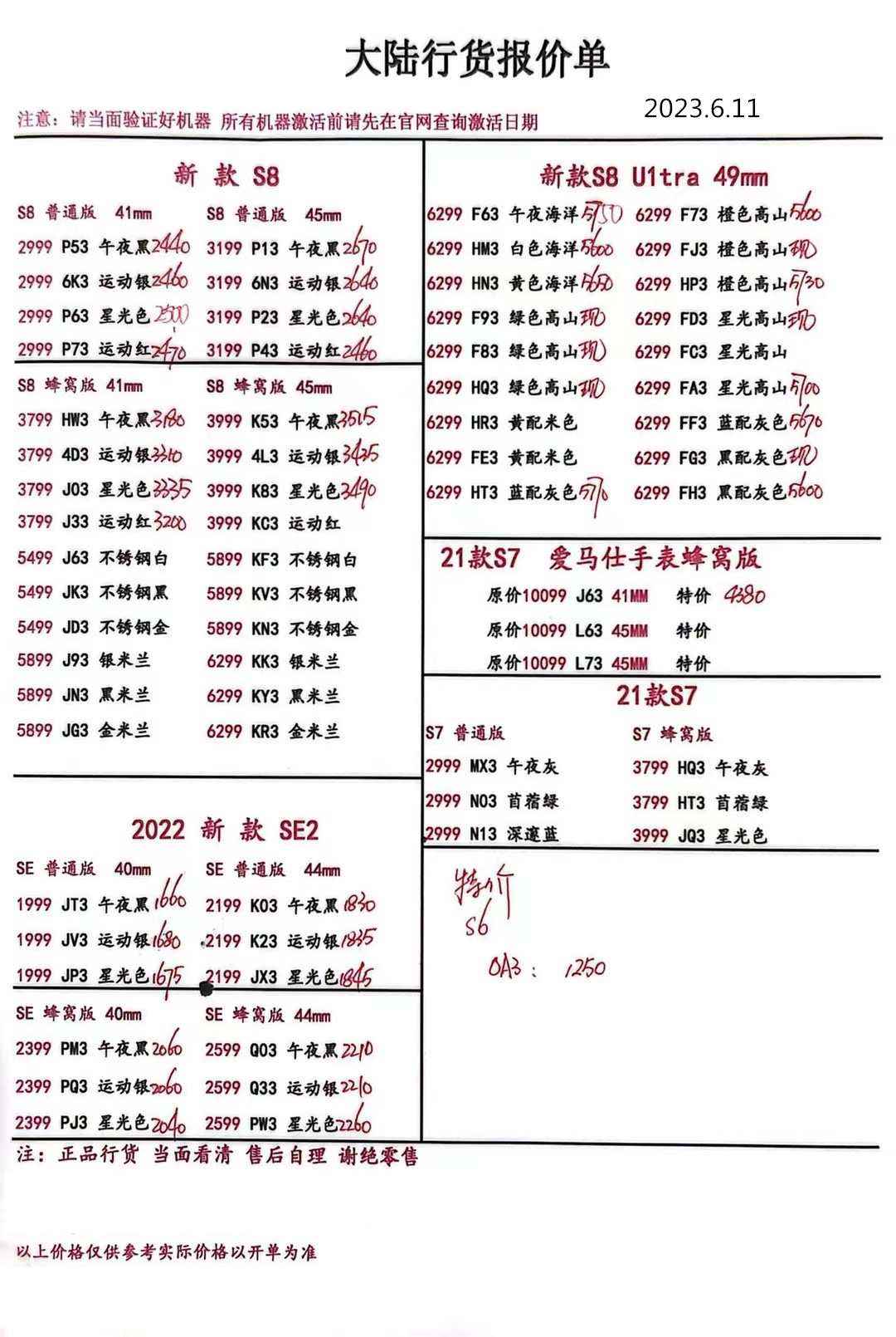 华强北2021年3月手机批发价,2023年8月手机批发价格表