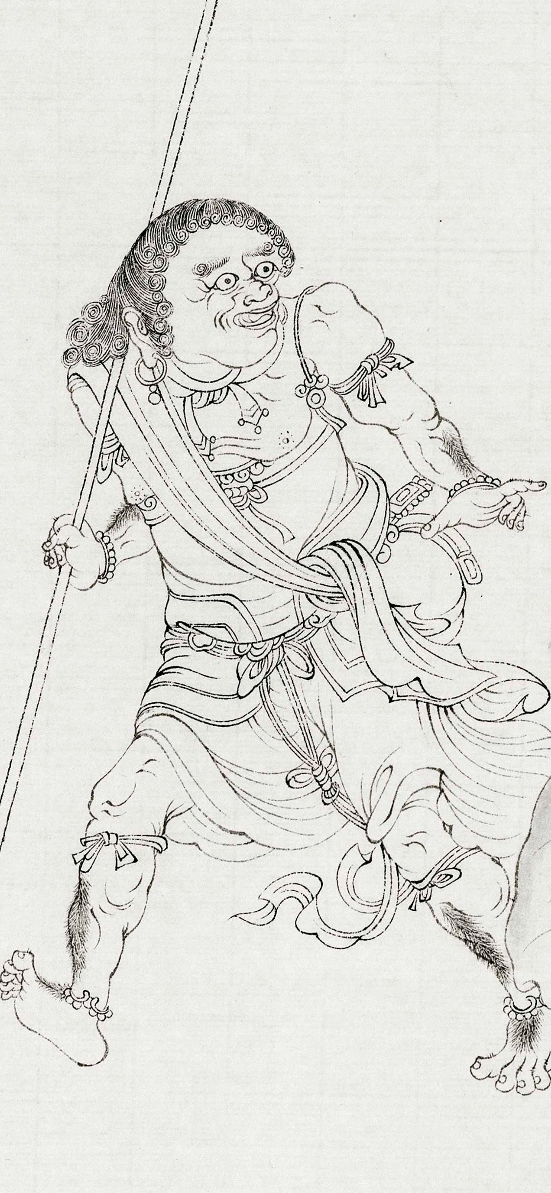 白描八十七神仙卷图文,五百罗汉白描长卷