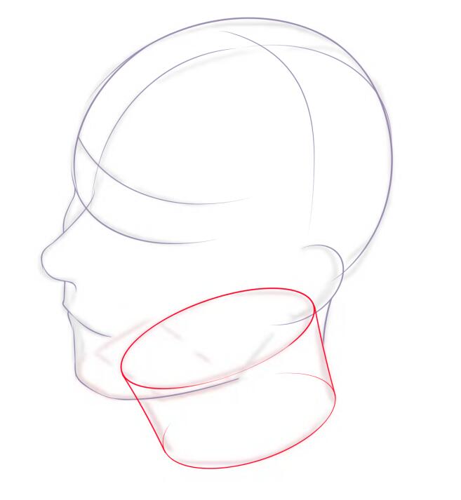 脖子该画在哪,怎么画男生的脖子