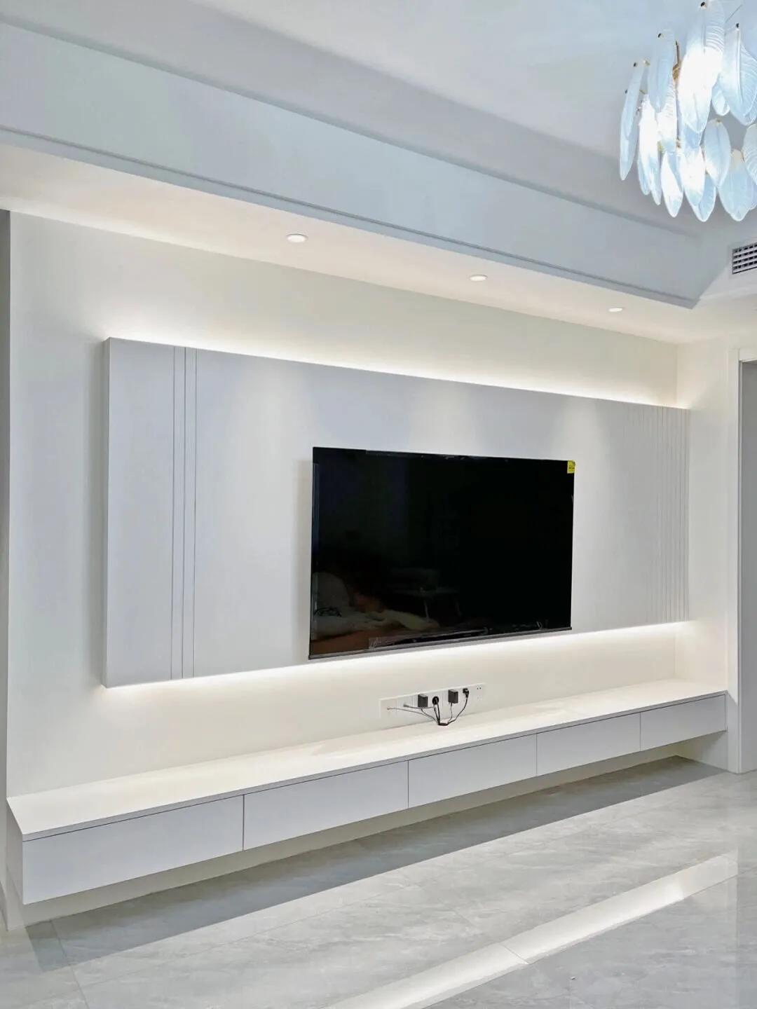 悬空电视柜的弊端,电视墙电视柜悬空