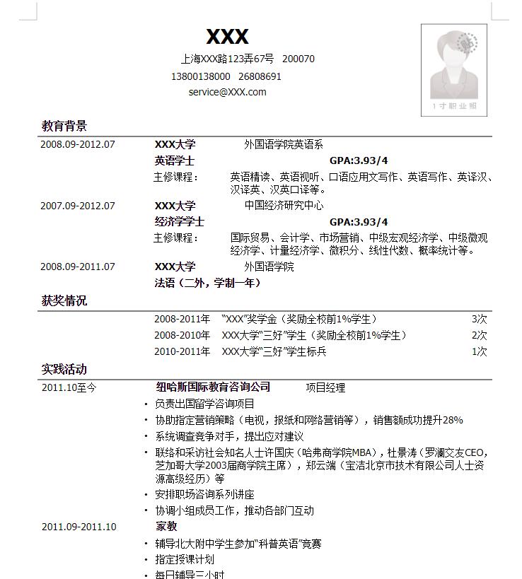 最新大学生应届生简历模板精选,应届生简历模板免费素材下载