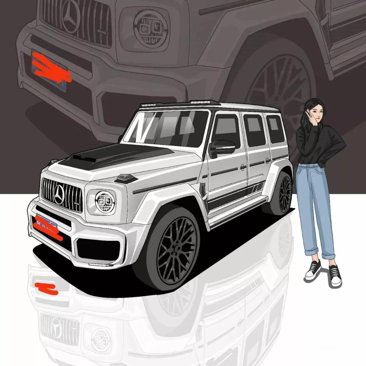 汽车头像手绘,手绘汽车微信头像