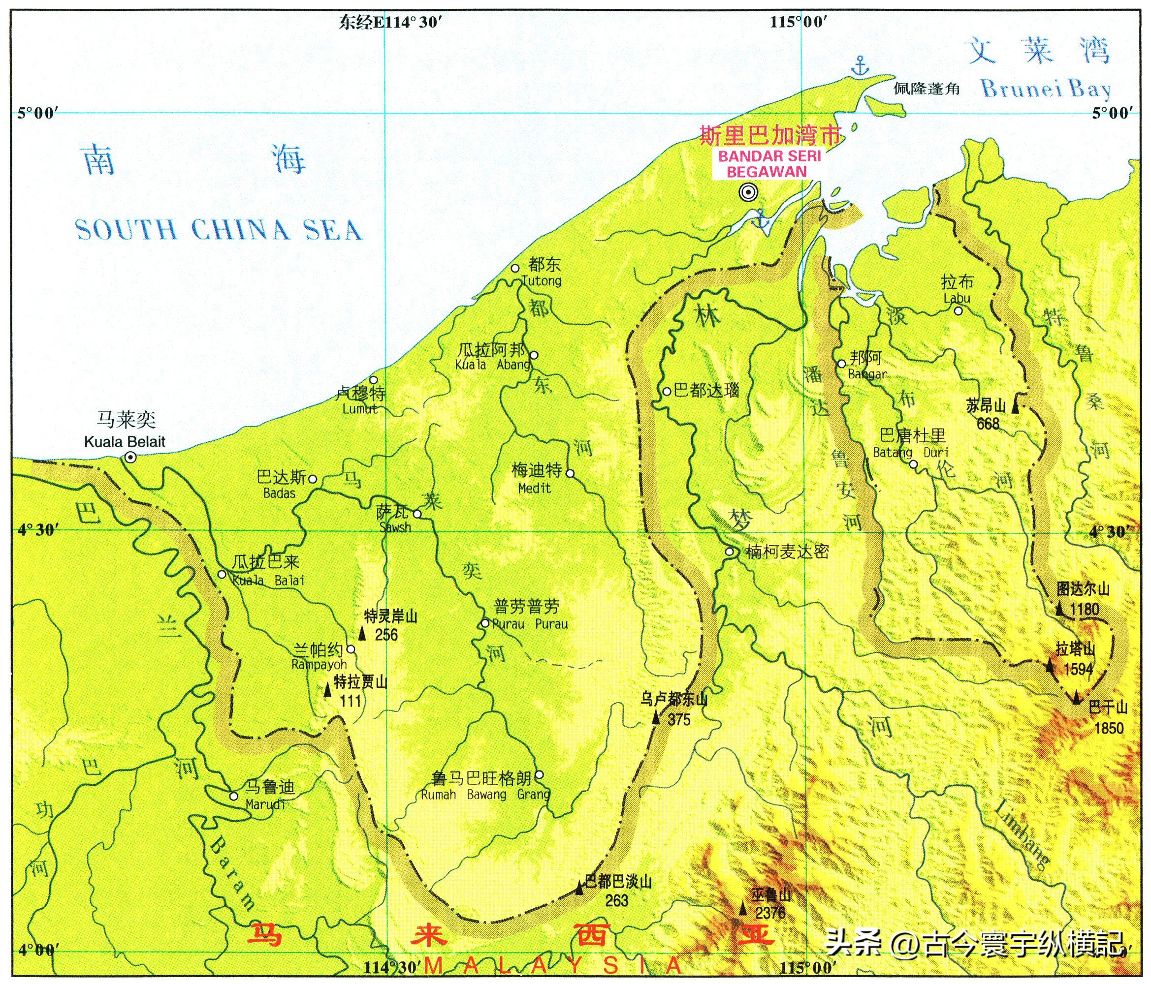 亚洲各国地形图（高清宜收藏）,亚洲大陆地形图