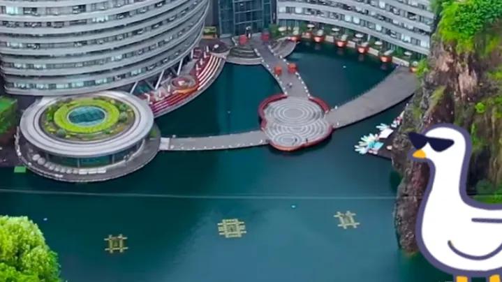 上海世茂深坑酒店成功案例,世界十大奇迹之一上海深坑酒店