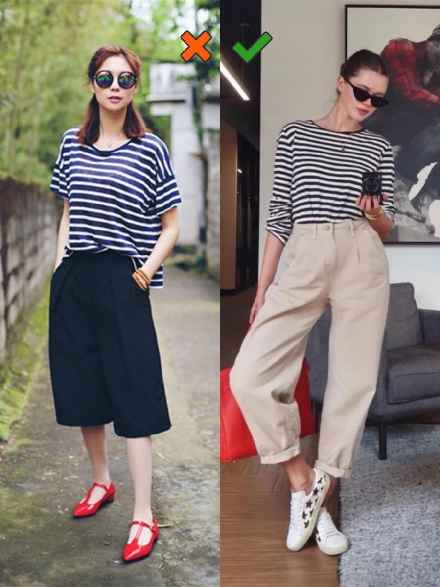 经典条纹衫的三种搭配,条纹衫怎么穿好看