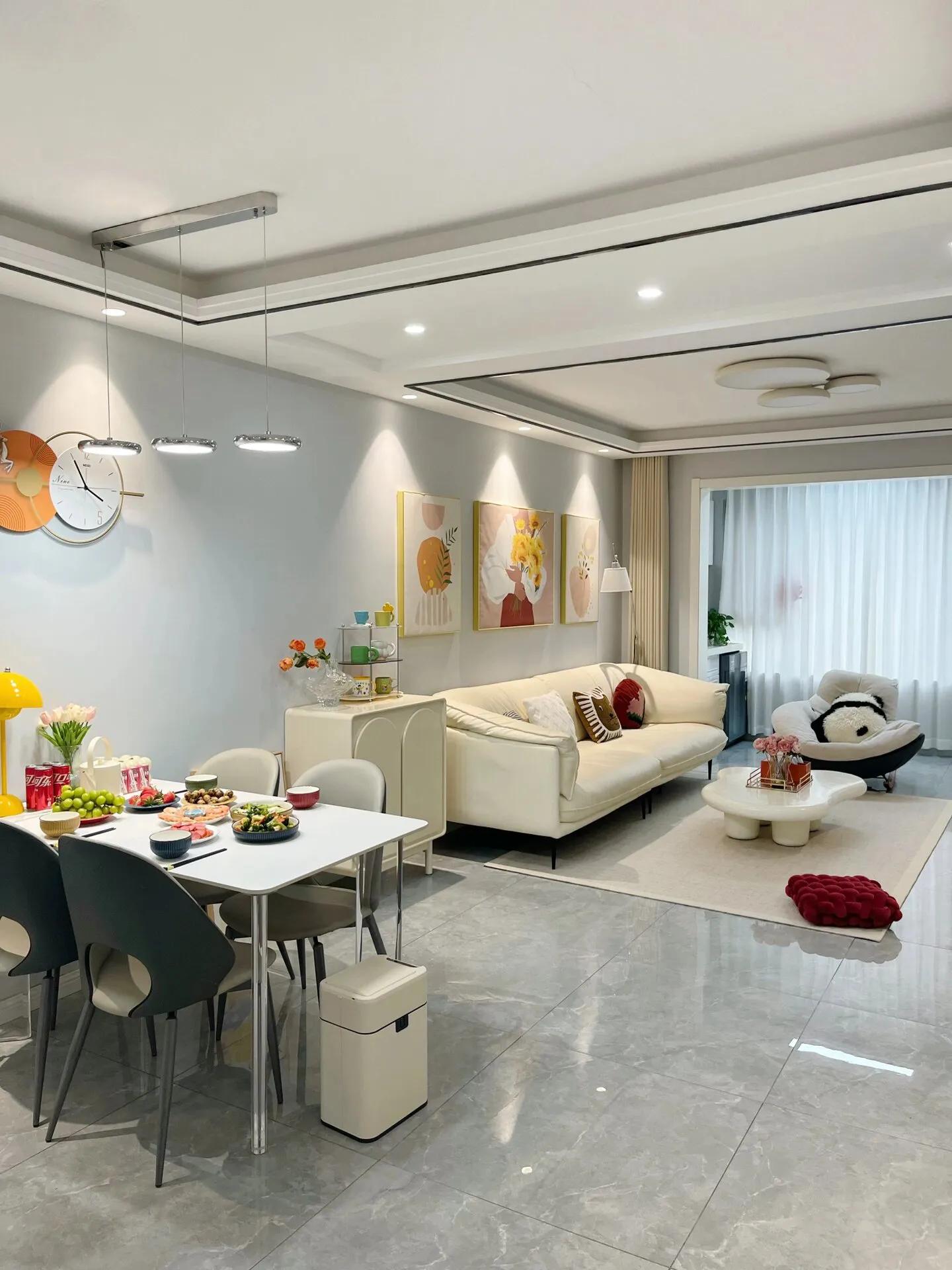 客餐厅一体吧台装修效果图,20平餐客一体装修