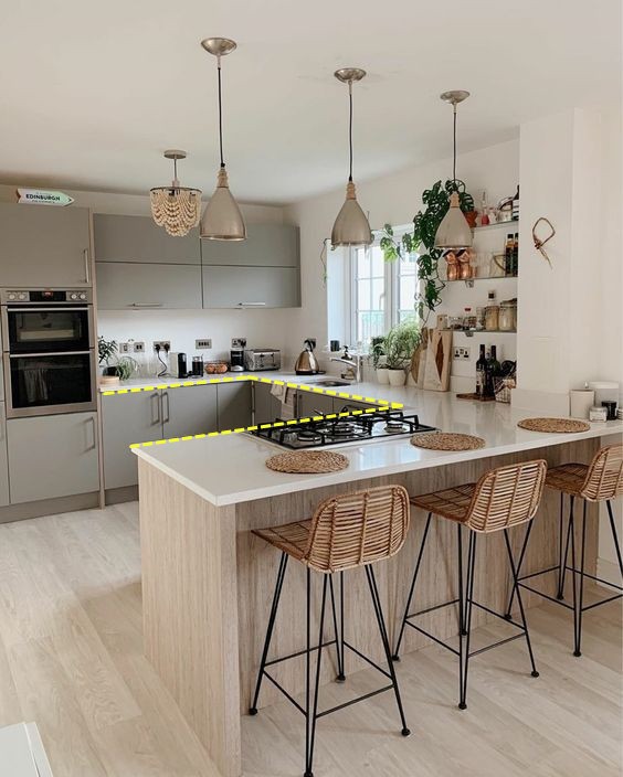 厨房改造开放式厨房加吧台,厨房改造半开放式厨房加吧台