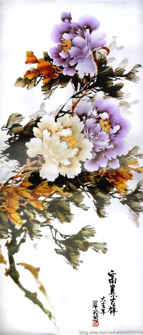 国画名家董萍写意牡丹作品精选,名家写意牡丹公鸡图片大全