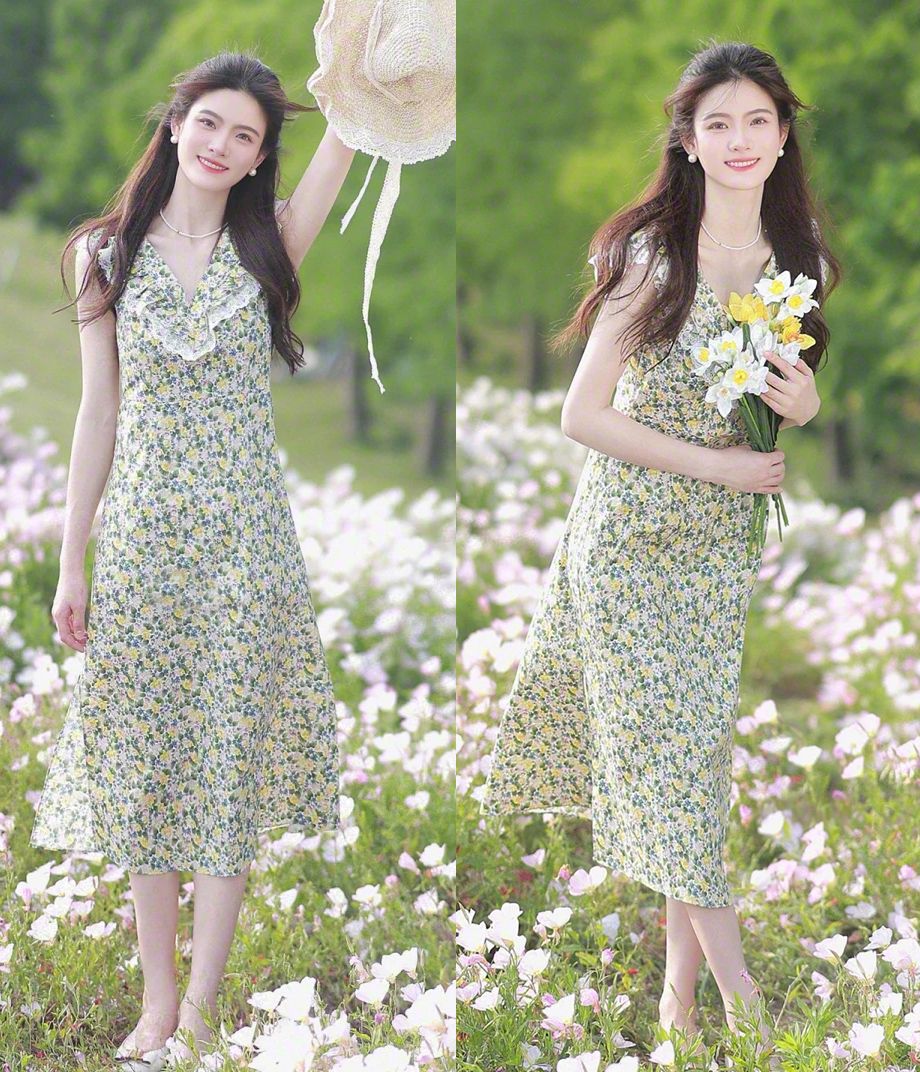 夏季碎花裙怎么穿好看,粉色碎花裙回头率百分百