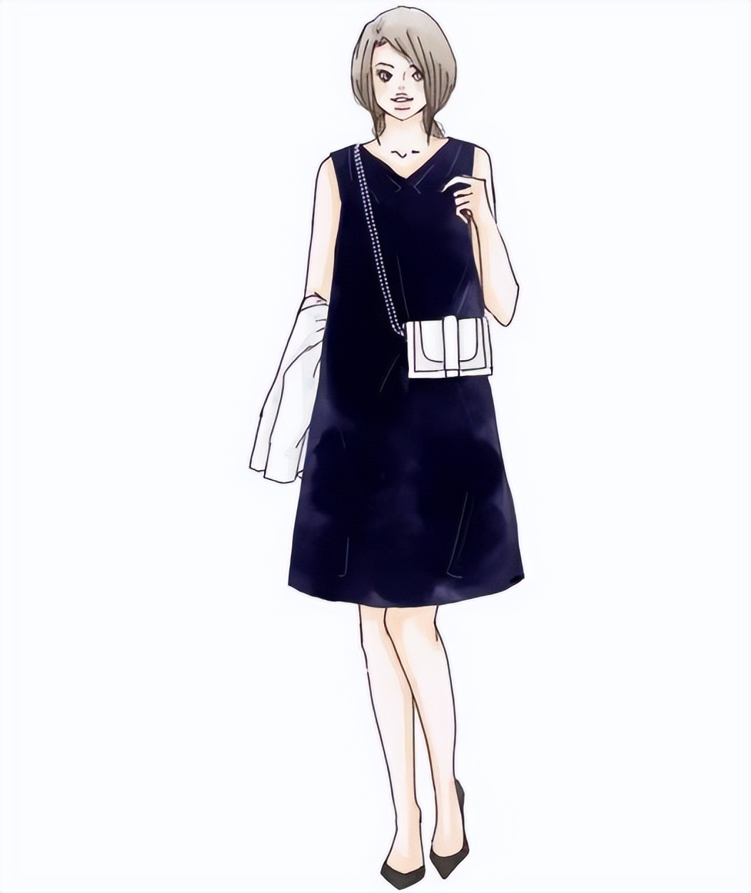 四种不同风格的穿搭手绘,日系手绘风格穿搭