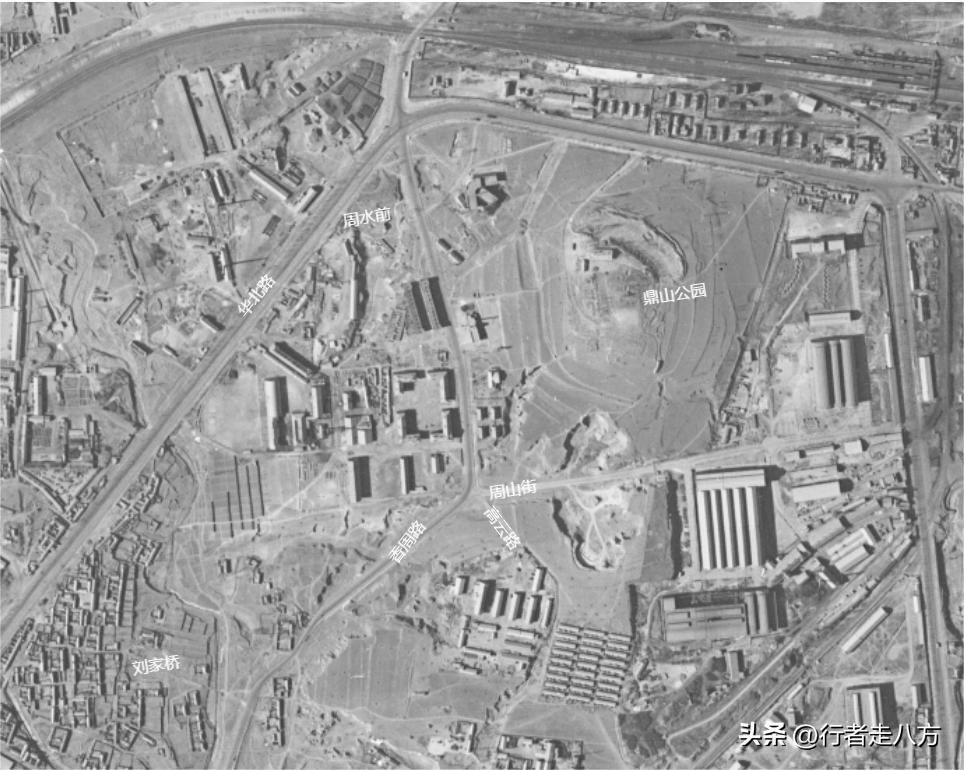 66年72年大连卫星图看周水前高云路（*家屯许**）周二小学洗衣机厂